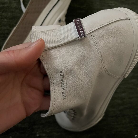 The Kooples White High-Top Sneakers in smooth leather - Picture 7 of 9